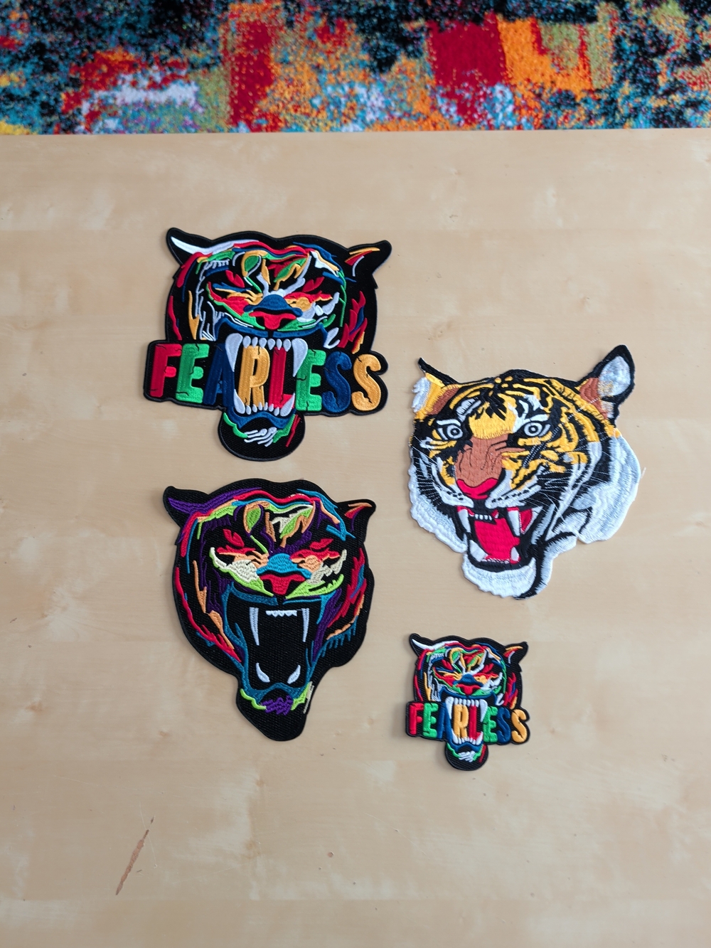 Large Tiger Embroidered Sew On Iron On Patches (4)  Clothes Fabric NEW